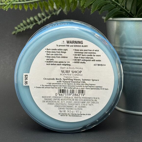 BBW Surf Shop Bath & Body Works 3 Wick Candle - Picture 9 of 10